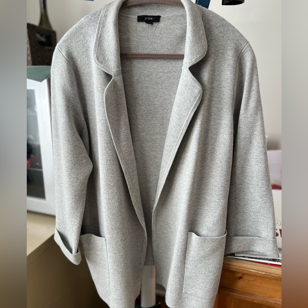 J. Crew Eloise Sweater Blazer Heather Grey, Size M